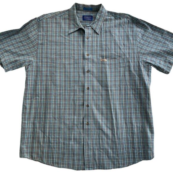 Vintage Pendleton Shirt Button Down Short Sleeve Cotton Top Mens XL - Picture 14 of 14